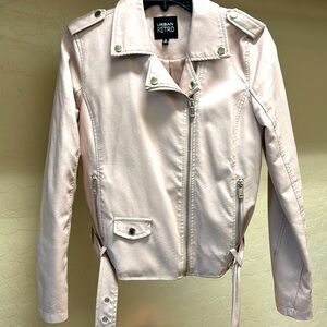 Good condition Pastel pink faux leather biker jacket